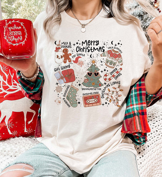 Retro Christmas T-skjorte Jul