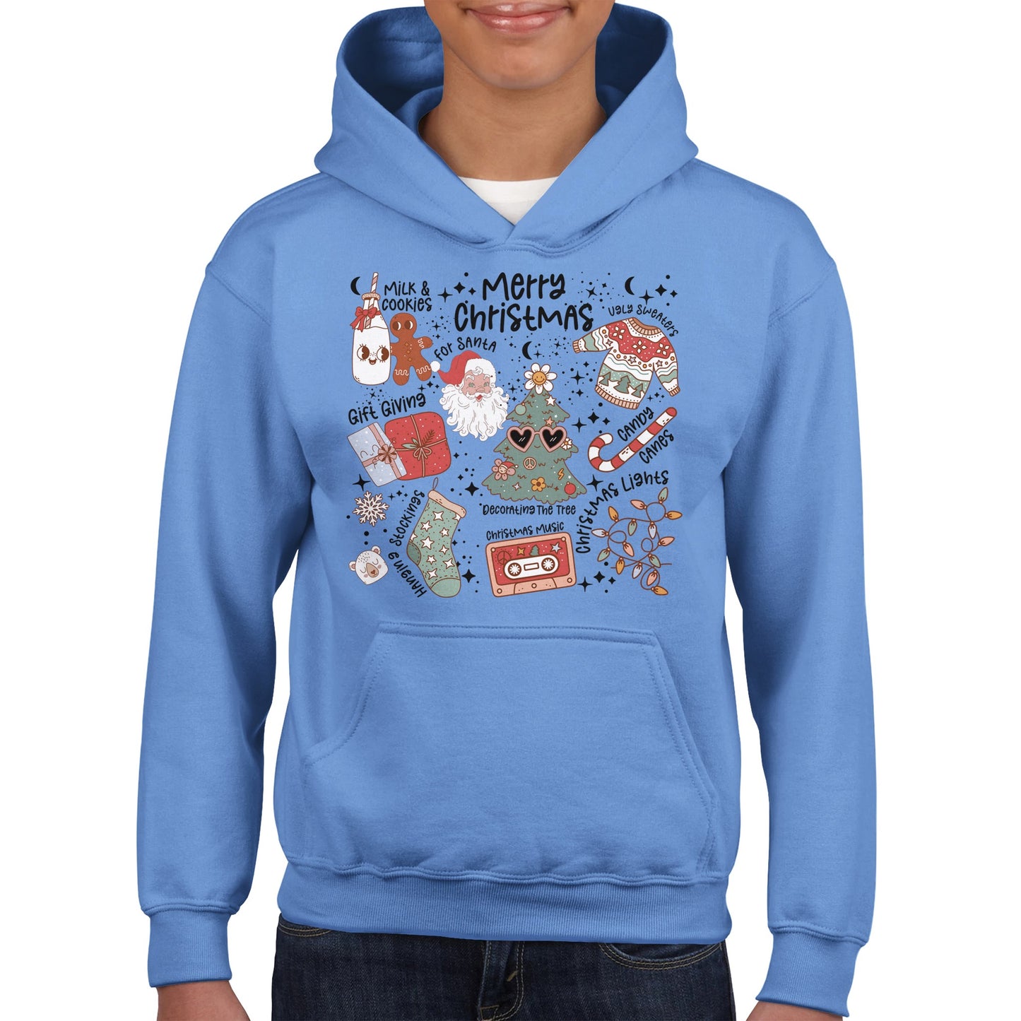 Retro Christmas hoodie for kids