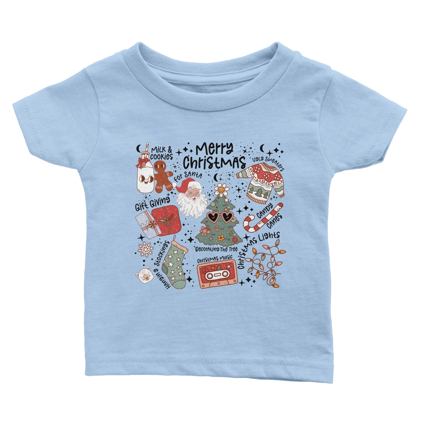 Retro t-skjorte med julemotiv