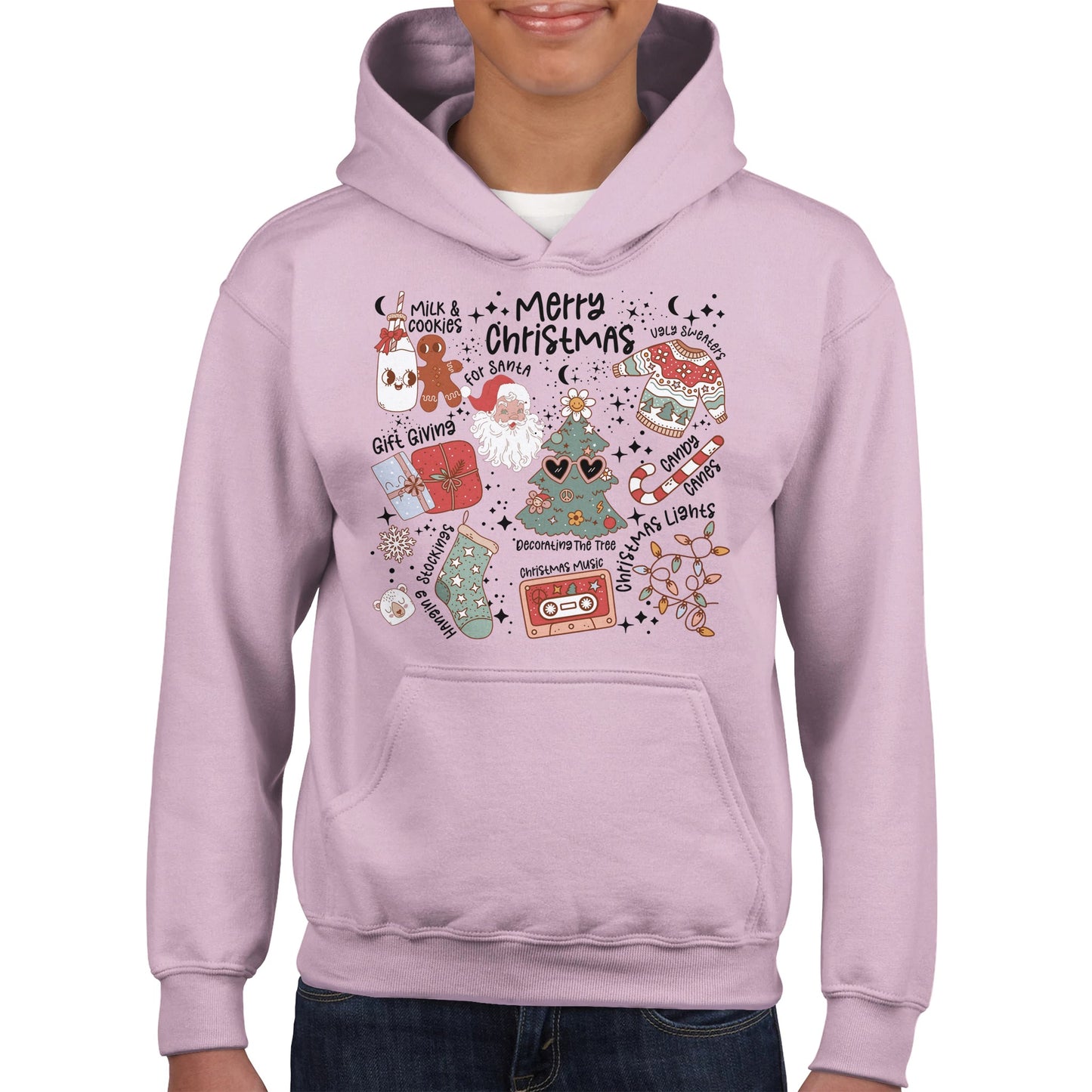Retro Christmas hoodie for kids