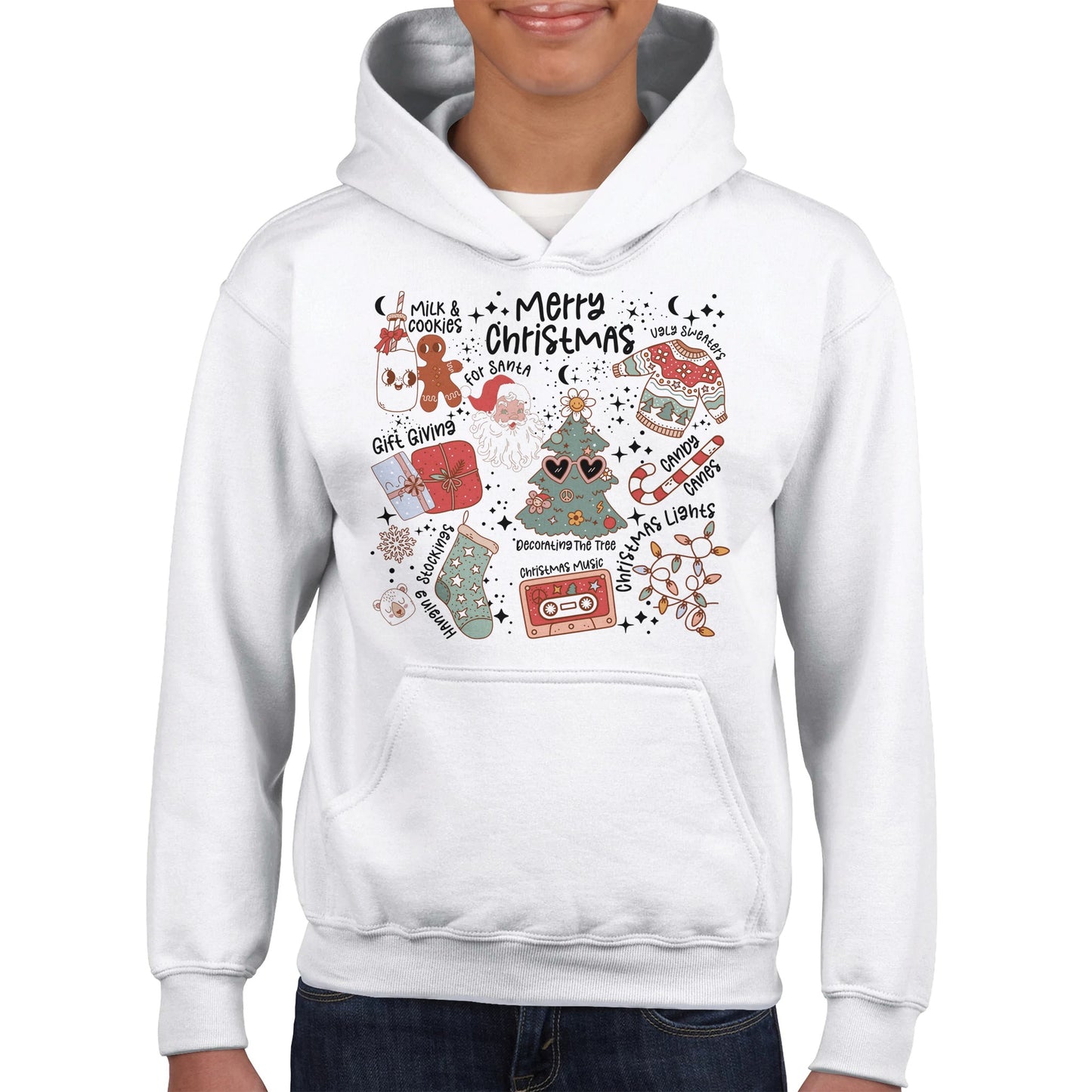 Retro Christmas hoodie for kids