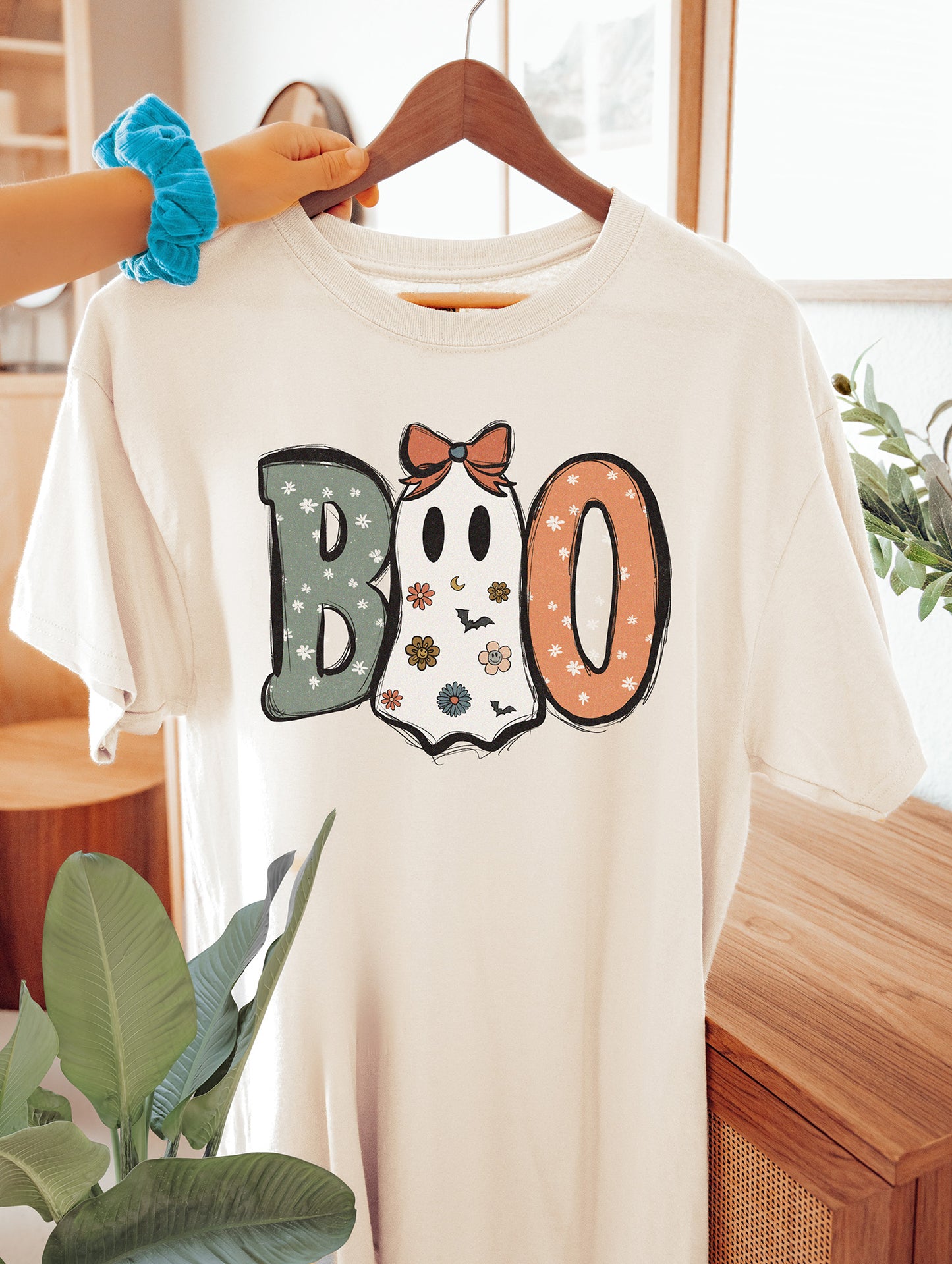 boo halloween t-skjorte natur