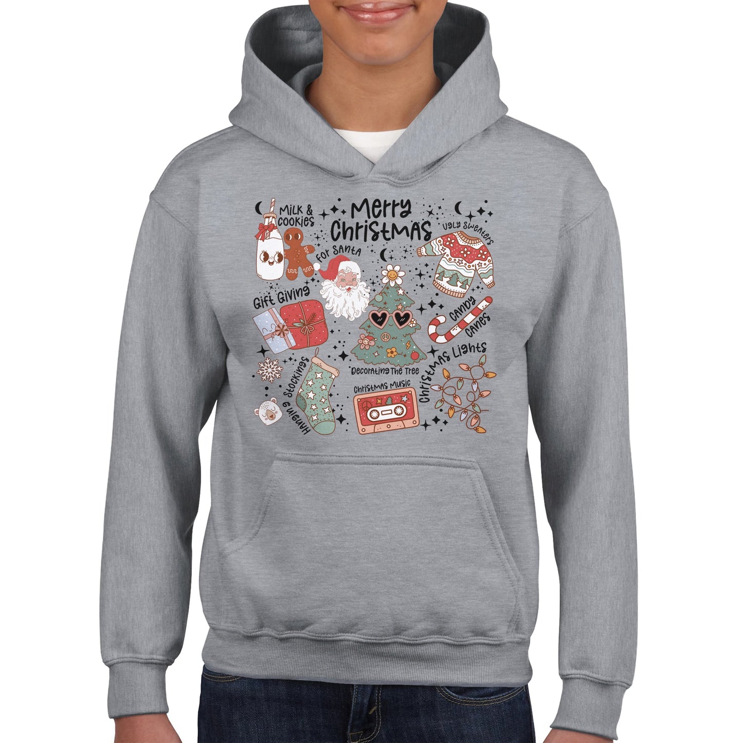 Retro Christmas hoodie for kids