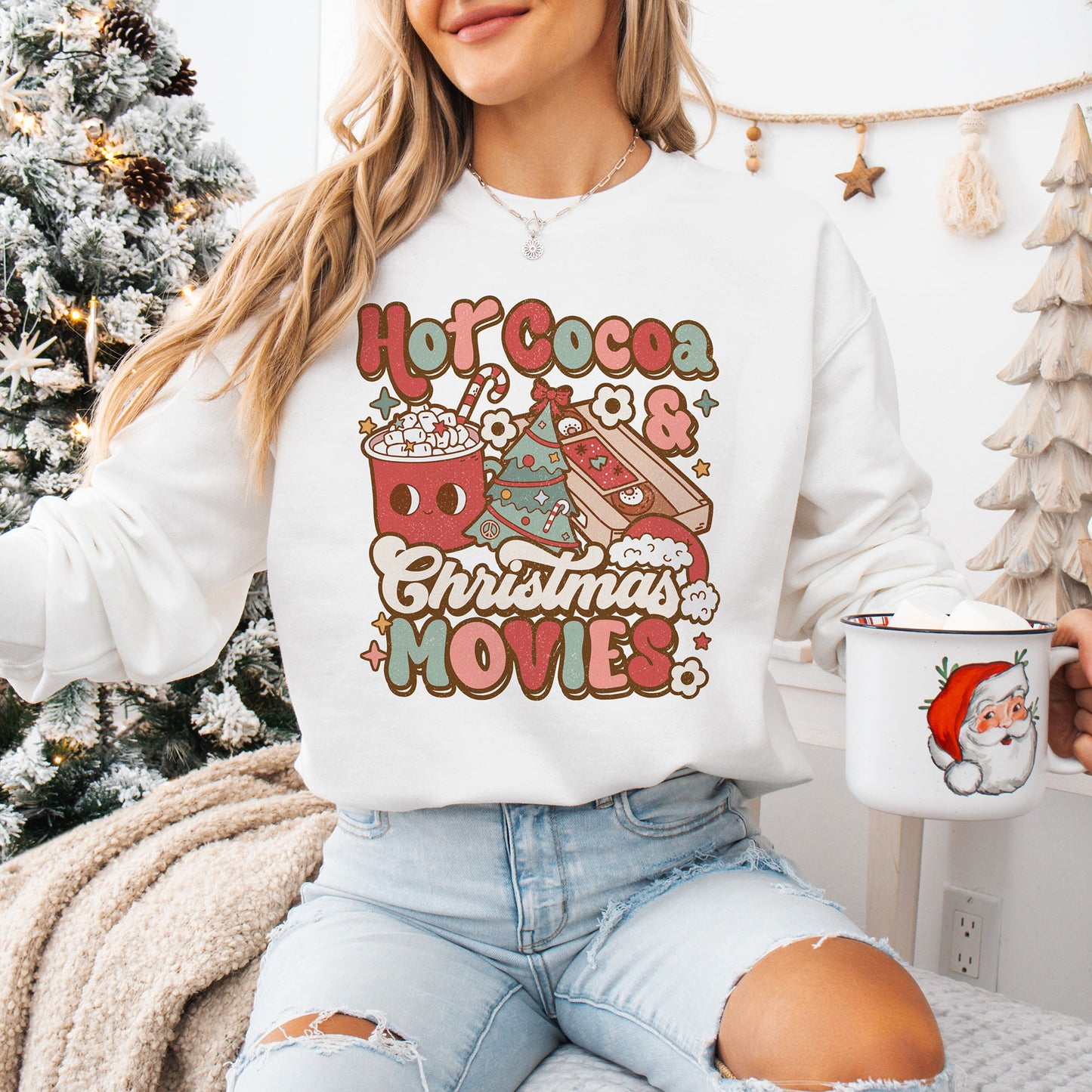 Hot Cocoa Christmas Movies Christmas Sweater | Gildan®