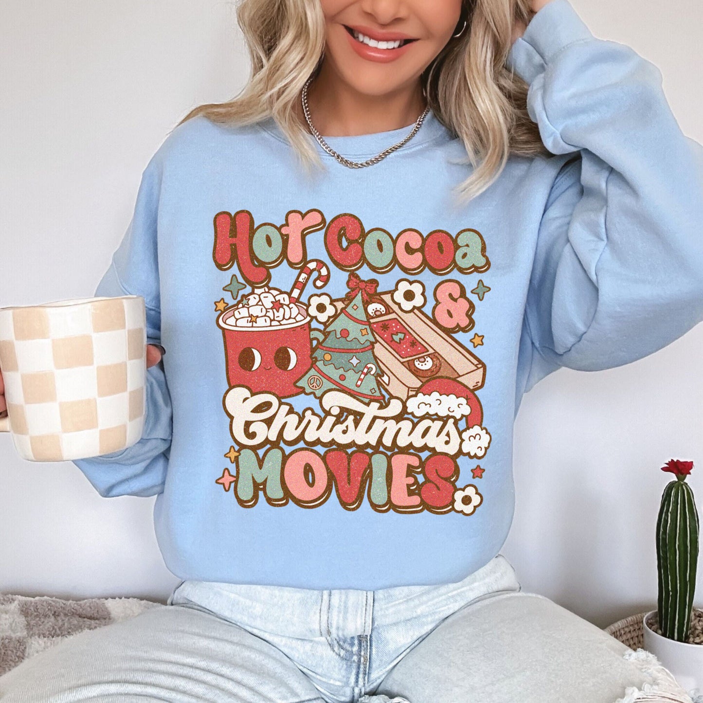 Hot Cocoa Christmas Movies Christmas Sweater | Gildan®