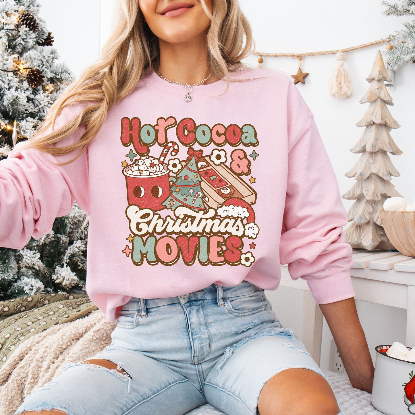 Hot Cocoa Christmas Movies Christmas Sweater | Gildan®