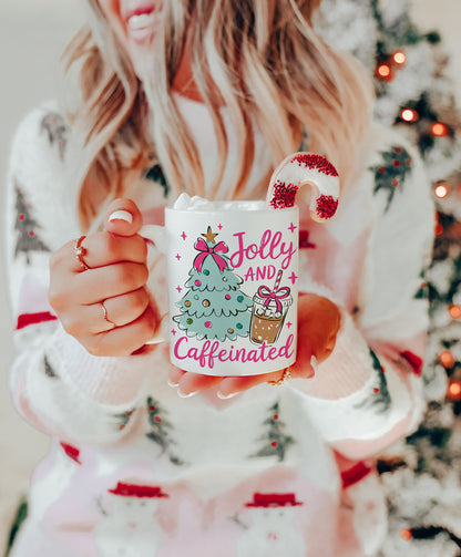 Christmas mug Jolly and Caffeinated