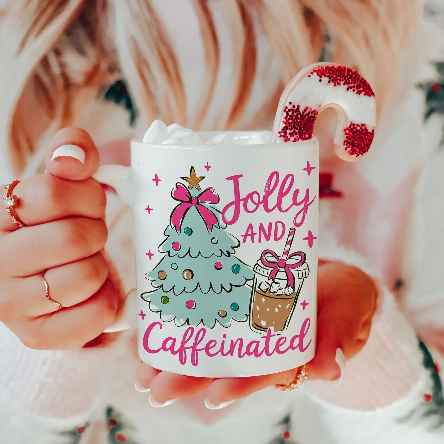 Christmas mug Jolly and Caffeinated
