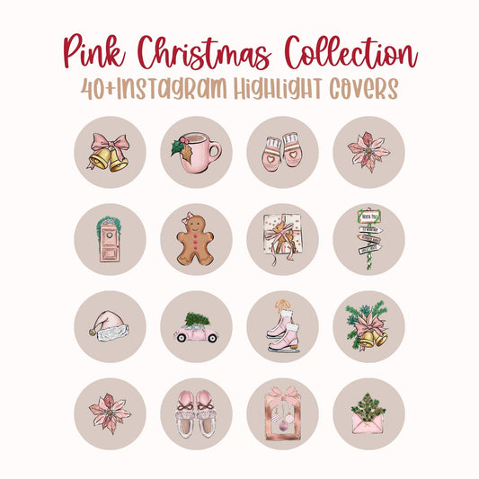 Instagram Story Highlight Icons Pink Christmas